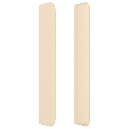 Hoofdbord met randen 93x16x118/128 cm stof crèmekleurig 93 x 16 x 118/128 cm Crème