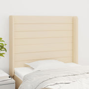 Hoofdbord 93x16x118/128 cm stof crèmekleurig