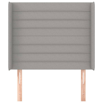Hoofdbord met randen 103x16x118/128 cm stof lichtgrijs 103 x 16 x 118/128 cm Lichtgrijs