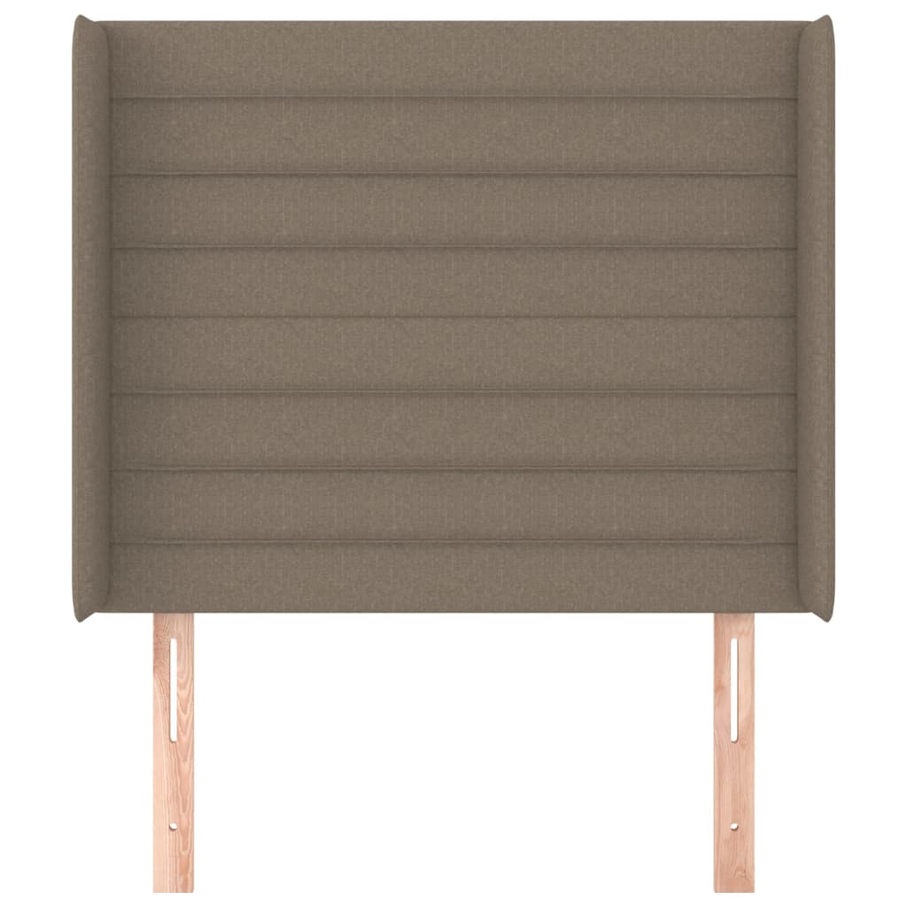 Hoofdbord met randen 103x16x118/128 cm stof taupe 103 x 16 x 118/128 cm Taupe