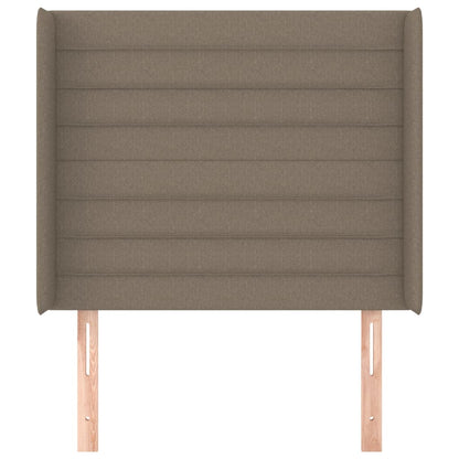 Hoofdbord met randen 103x16x118/128 cm stof taupe 103 x 16 x 118/128 cm Taupe