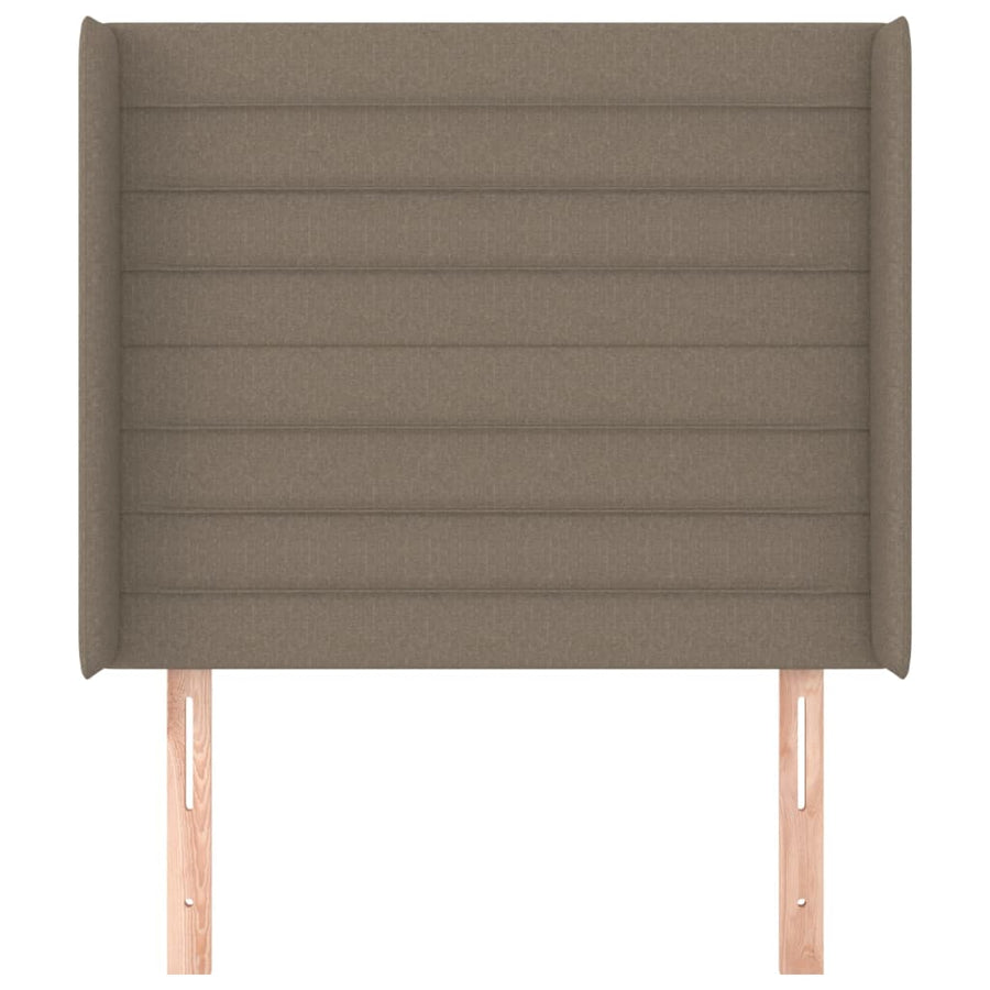 Hoofdbord met randen 103x16x118/128 cm stof taupe 103 x 16 x 118/128 cm Taupe