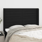 Hoofdbord stof zwart 147x16x118/128 cm