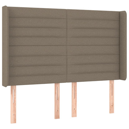 Hoofdbord met randen 147x16x118/128 cm stof taupe 147 x 16 x 118/128 cm Taupe