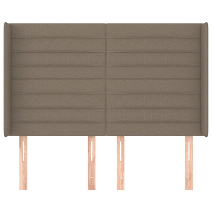 Hoofdbord met randen 147x16x118/128 cm stof taupe 147 x 16 x 118/128 cm Taupe