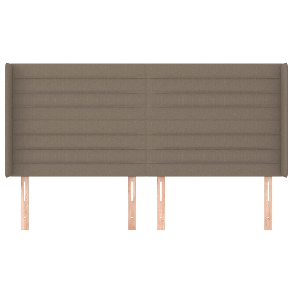 Hoofdbord Met Randen 163X16X118/128 Cm Stof Taupe 163 x 16 x 118/128 cm