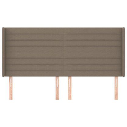 Hoofdbord Met Randen 163X16X118/128 Cm Stof Taupe 163 x 16 x 118/128 cm