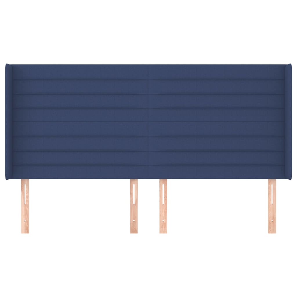 Hoofdbord Met Randen Stof 163 x 16 x 118/128 cm Blauw