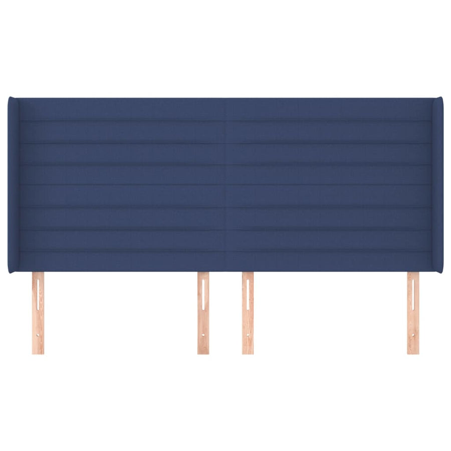 Hoofdbord Met Randen Stof 163 x 16 x 118/128 cm Blauw