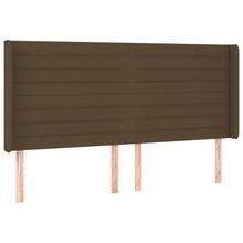 Hoofdbord Met Randen Stof 183 x 16 x 118/128 cm Donkerbruin