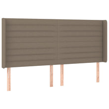 Hoofdbord met randen 203x16x118/128 cm stof taupe 203 x 16 x 118/128 cm Taupe