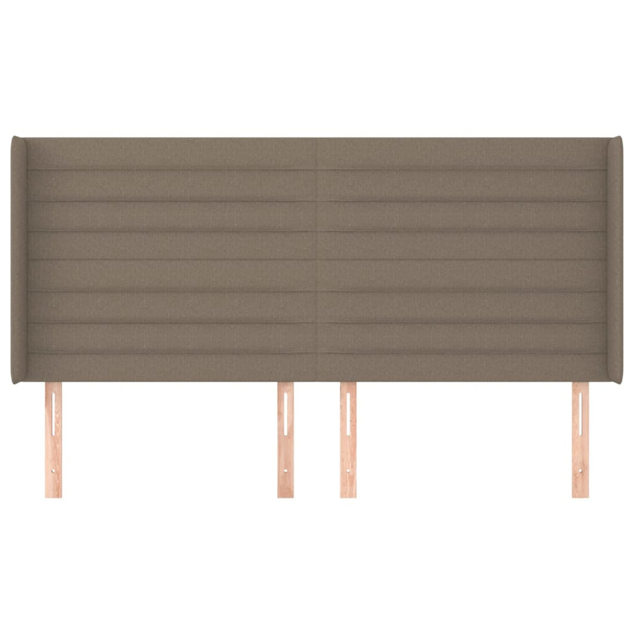 Hoofdbord met randen 203x16x118/128 cm stof taupe 203 x 16 x 118/128 cm Taupe
