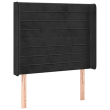 Hoofdbord Met Randen 83X16X118/128 Cm Fluweel Zwart