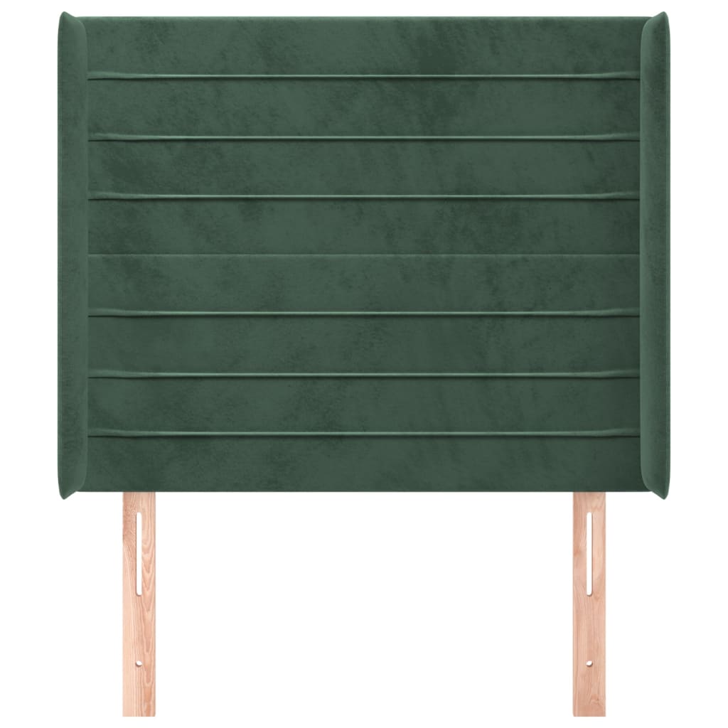 Hoofdbord Met Randen Fluweel Groen 83 x 16 x 118/128 cm