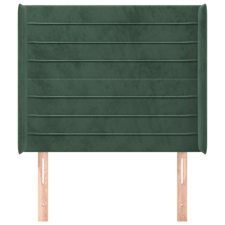Hoofdbord Met Randen Fluweel Groen 83 x 16 x 118/128 cm
