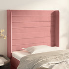 Hoofdbord met randen 83x16x118/128 cm fluweel roze 83 x 16 x 118/128 cm Roze