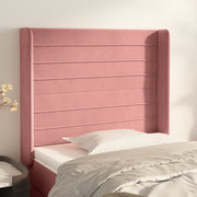 Hoofdbord fluweel roze 83x16x118/128 cm
