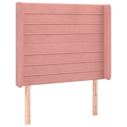 Hoofdbord Met Randen 93X16X118/128 Cm Fluweel Roze