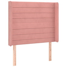 Hoofdbord Met Randen 103X16X118/128 Cm Fluweel Roze