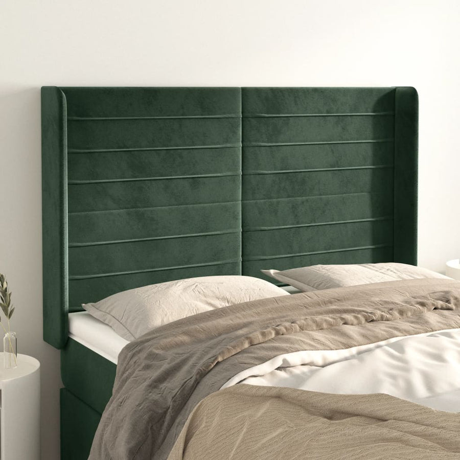 Hoofdbord Met Randen Fluweel 147 x 16 x 118/128 cm