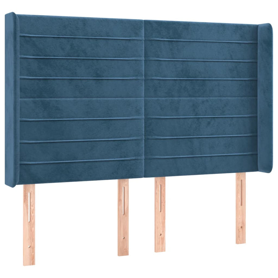 Hoofdbord Met Randen Fluweel 147 x 16 x 118/128 cm