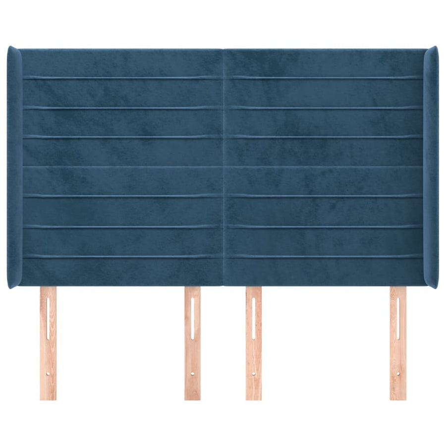 Hoofdbord Met Randen Fluweel 147 x 16 x 118/128 cm