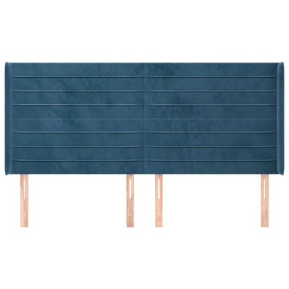 Hoofdbord Met Randen Fluweel 163 x 16 x 118/128 cm