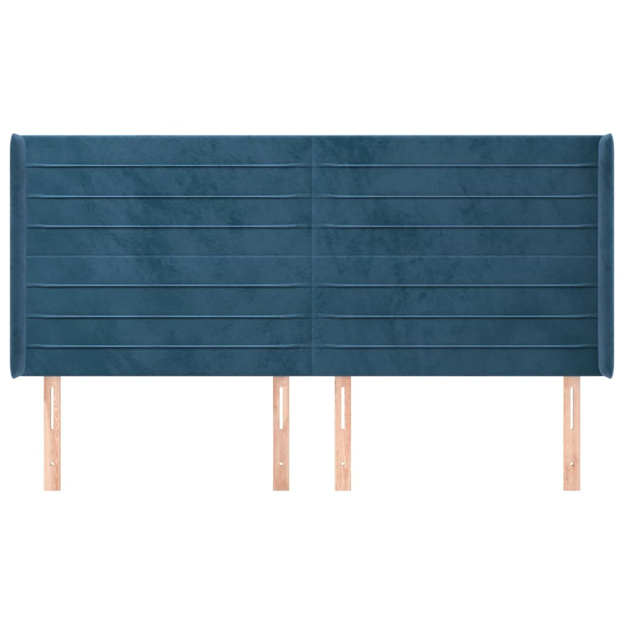 Hoofdbord Met Randen Fluweel 163 x 16 x 118/128 cm
