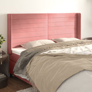 Hoofdbord fluweel roze 163x16x118/128 cm