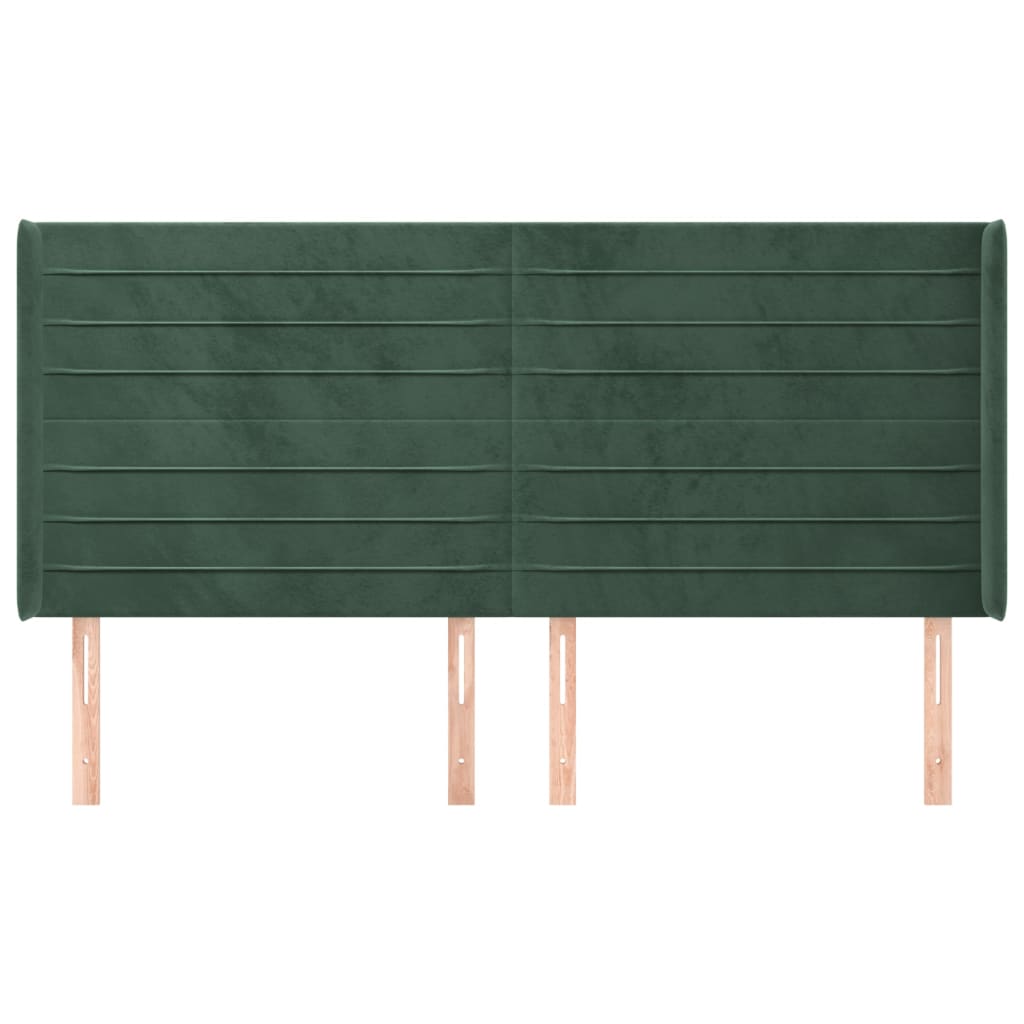 Hoofdbord Met Randen Fluweel 183 x 16 x 118/128 cm