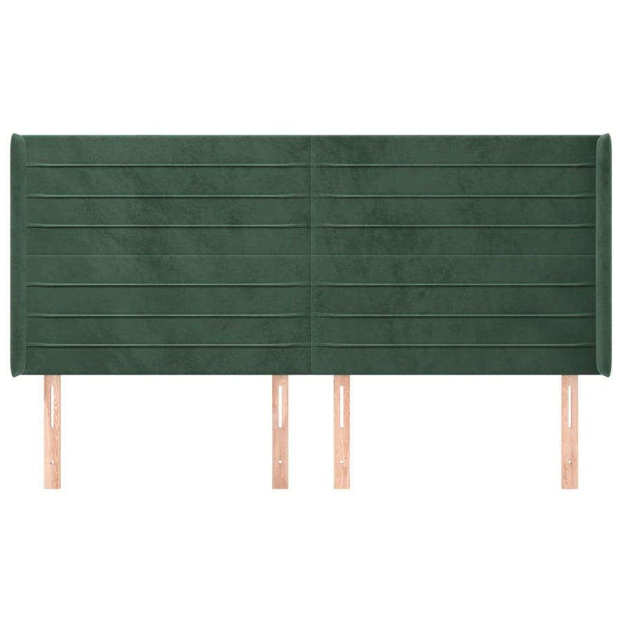 Hoofdbord Met Randen Fluweel 203 x 16 x 118/128 cm