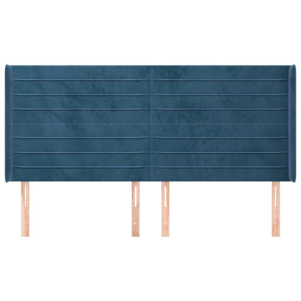 Hoofdbord Met Randen Fluweel 203 x 16 x 118/128 cm