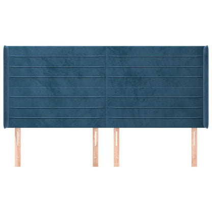 Hoofdbord Met Randen Fluweel 203 x 16 x 118/128 cm