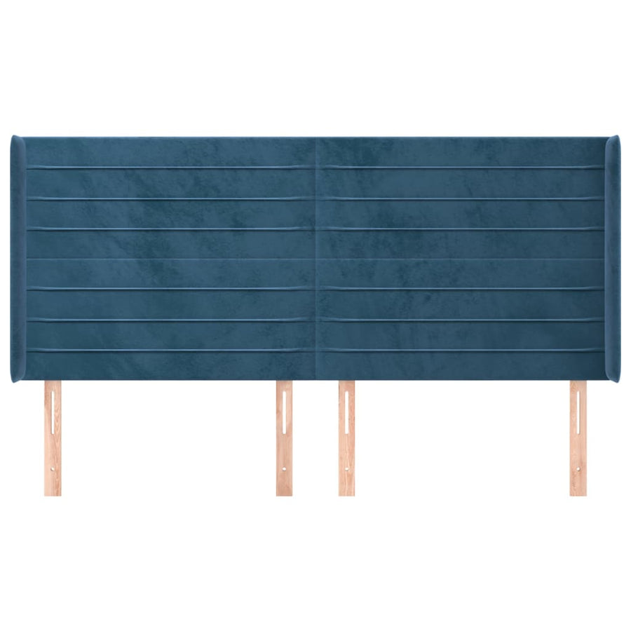 Hoofdbord Met Randen Fluweel 203 x 16 x 118/128 cm