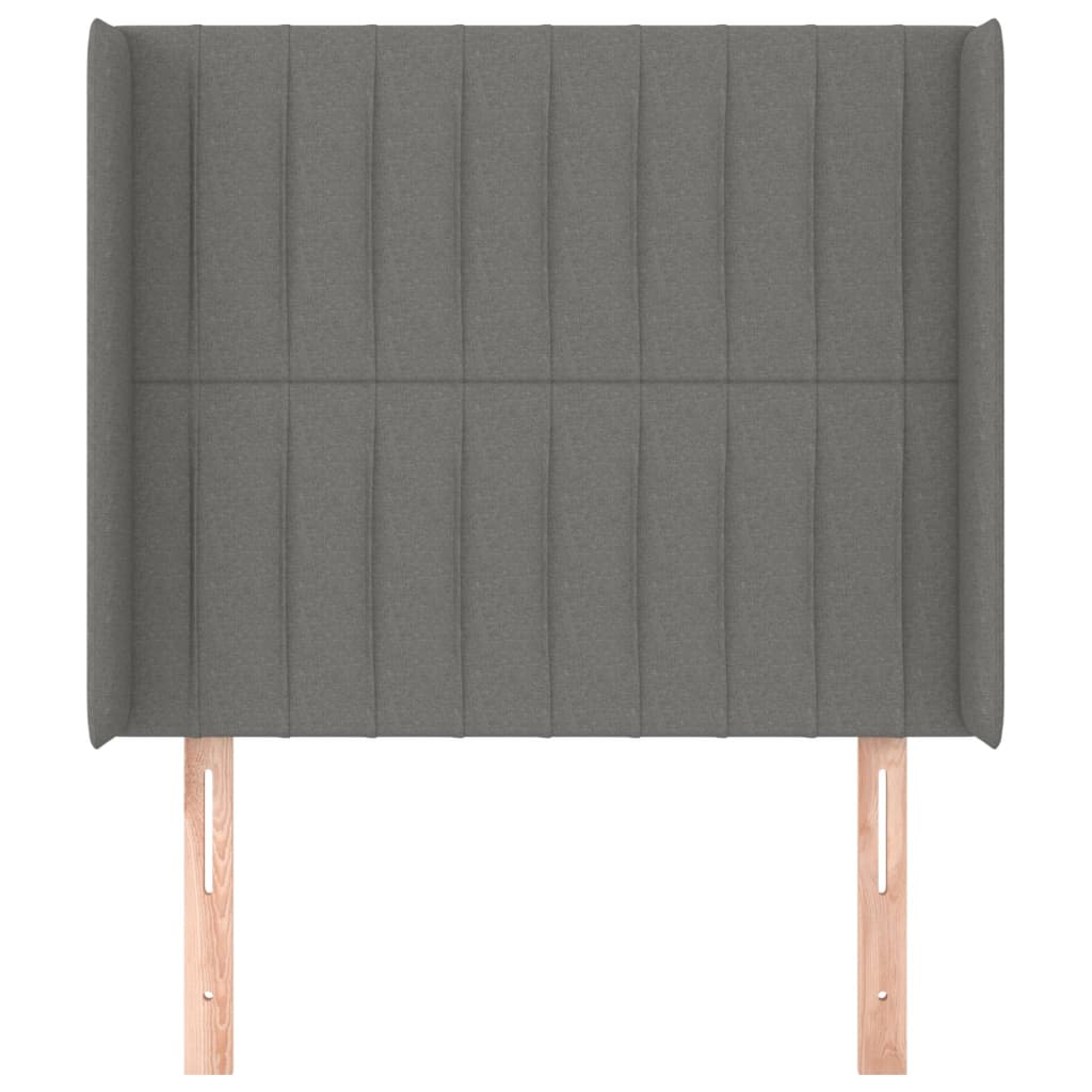 Hoofdbord Met Randen Stof 83 x 16 x 118/128 cm Donkergrijs