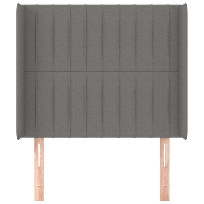 Hoofdbord Met Randen Stof 83 x 16 x 118/128 cm Donkergrijs