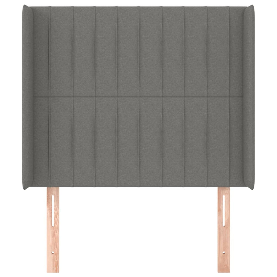 Hoofdbord Met Randen Stof 83 x 16 x 118/128 cm Donkergrijs