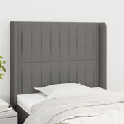Hoofdbord 83x16x118/128 cm stof donkergrijs