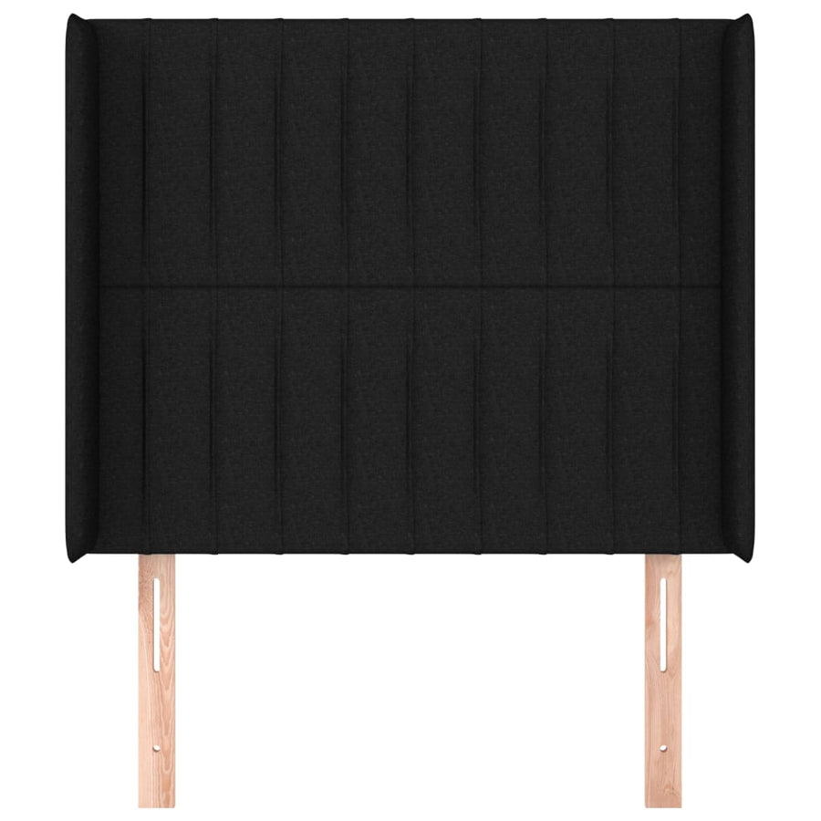 Hoofdbord Met Randen Stof 83 x 16 x 118/128 cm Zwart