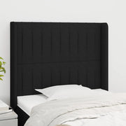 Hoofdbord stof zwart 83x16x118/128 cm