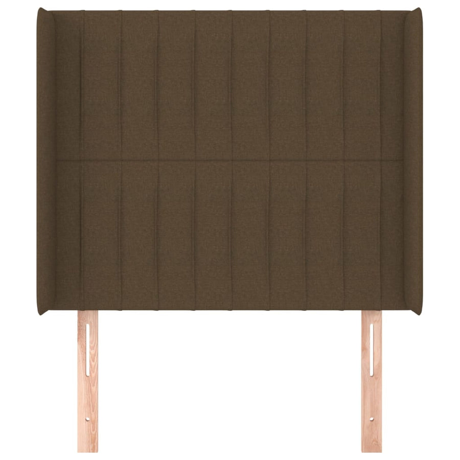 Hoofdbord Met Randen Stof 83 x 16 x 118/128 cm Donkerbruin