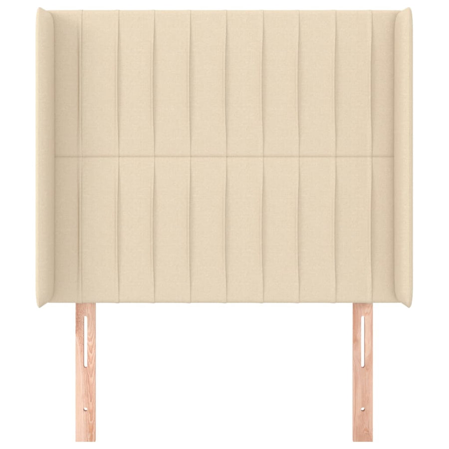 Hoofdbord Met Randen Stof Kleurig 83 x 16 x 118/128 cm Crème