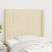 Hoofdbord 83x16x118/128 cm stof crèmekleurig