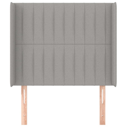 Hoofdbord Met Randen Stof 93 x 16 x 118/128 cm Lichtgrijs