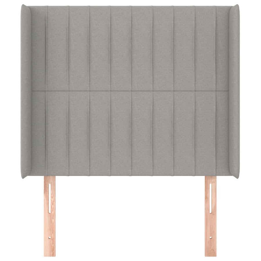 Hoofdbord Met Randen Stof 93 x 16 x 118/128 cm Lichtgrijs