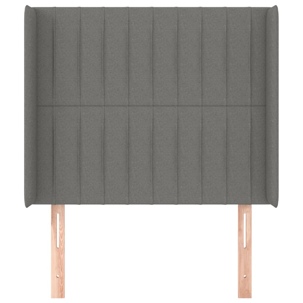 Hoofdbord Met Randen Stof 93 x 16 x 118/128 cm Donkergrijs