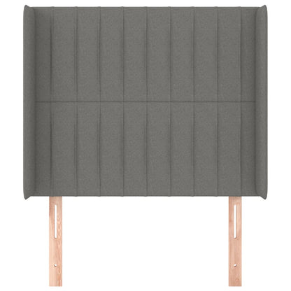 Hoofdbord Met Randen Stof 93 x 16 x 118/128 cm Donkergrijs