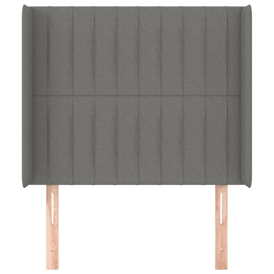 Hoofdbord Met Randen Stof 93 x 16 x 118/128 cm Donkergrijs