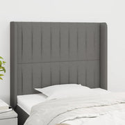 Hoofdbord 93x16x118/128 cm stof donkergrijs