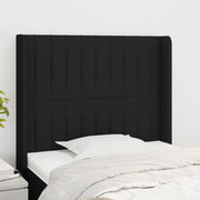 Hoofdbord stof zwart 93x16x118/128 cm